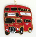 - Red London Double Decker Bus - Embroidered Christmas Ornament
